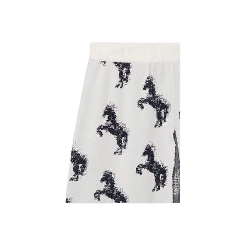 Stella McCartney Pixel Horse Jacquard Midi Skirt-3
