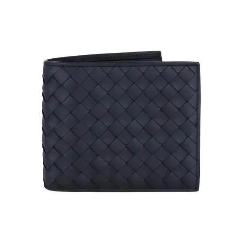 Bottega Veneta Leather Wallet Men Blue