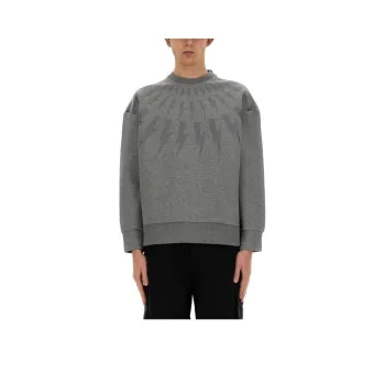 Neil Barrett Thunderbolt Printed Crewneck Sweatshirt