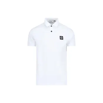 STONE ISLAND Logo Patch Short Sleeved Polo Shirt