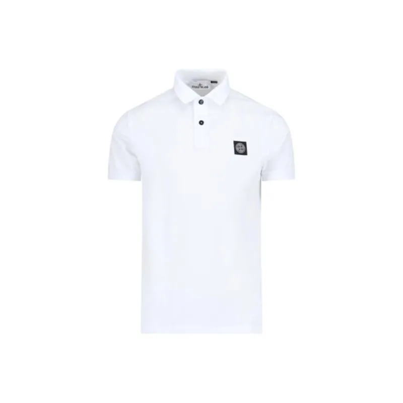 STONE ISLAND Logo Patch Short Sleeved Polo Shirt-0