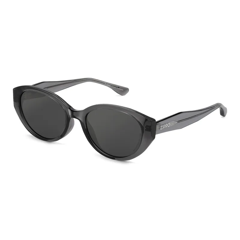 ZIPPO Plate Frame TR90 Cat Eye Sunglasses Unisex Black/Translucent Gray-7