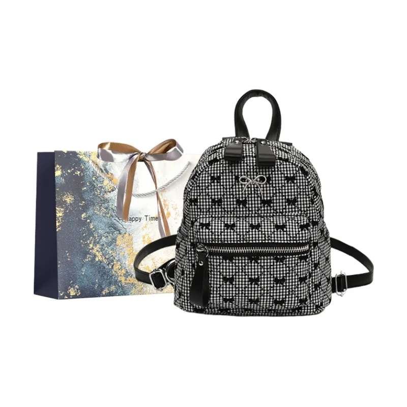 Iman's House PU Backpack Regular Women's White/Gray/Black-4