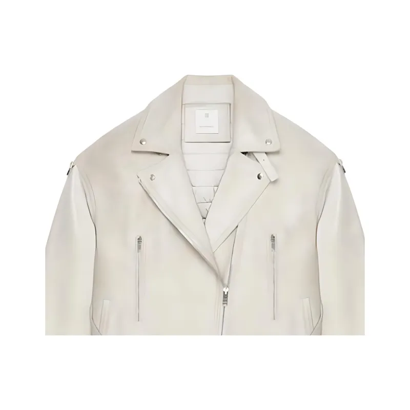 GIVENCHY Leather Jacket Women's White-4