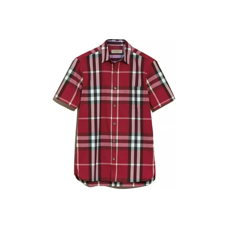 Burberry Shirts Men Red-0