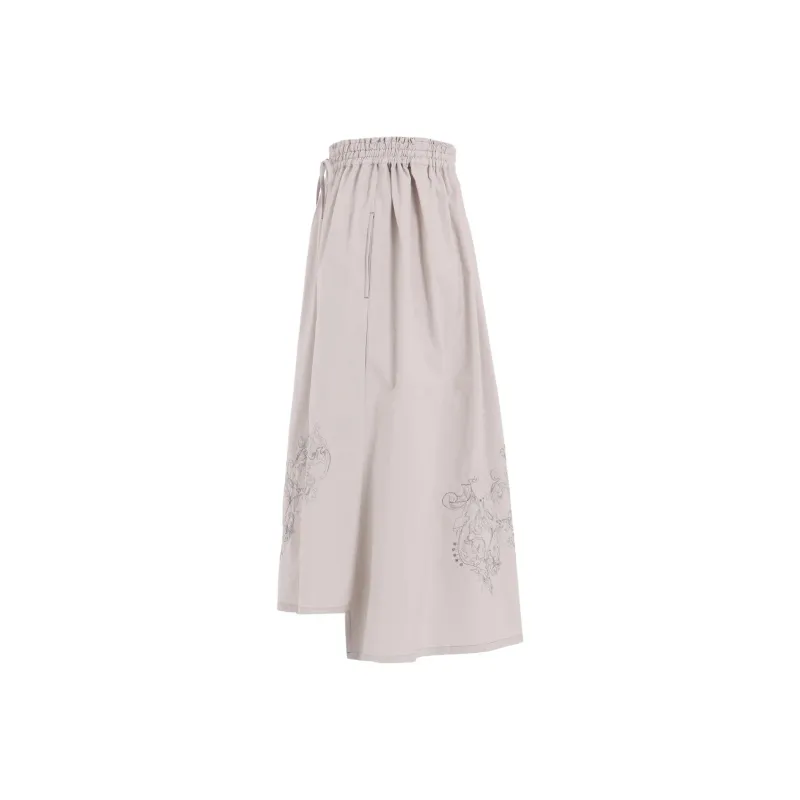 Yohji Yamamoto Y's SS25 Casual Long Skirt Women's Light Gray-2