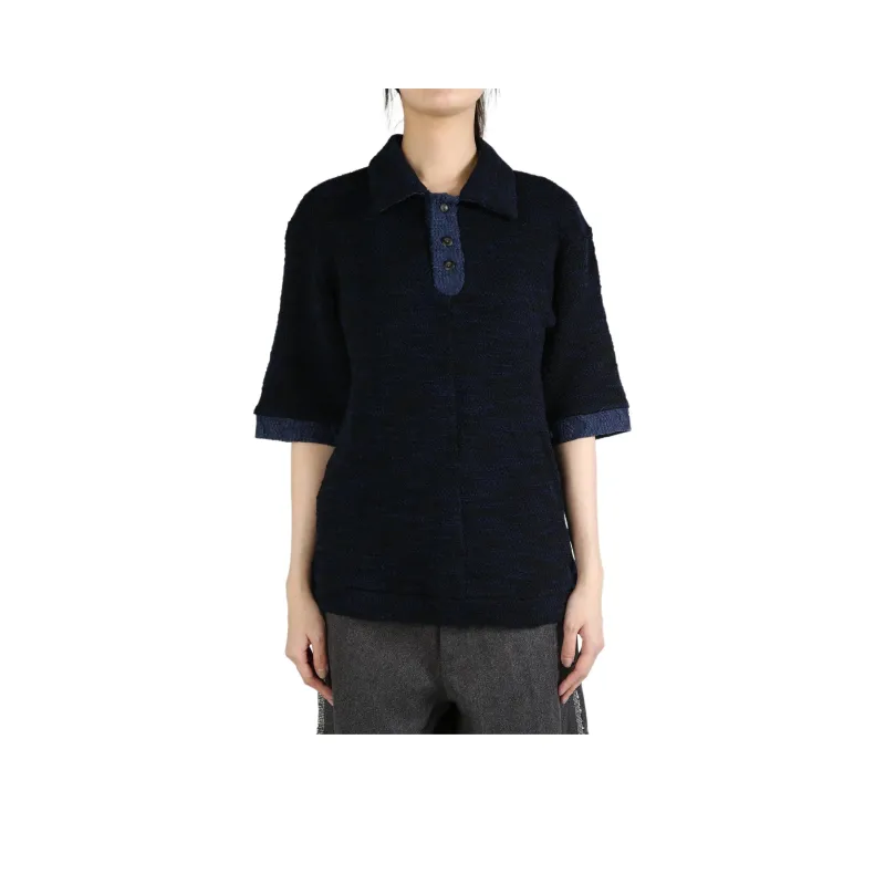 COMMUNS Textured Knit Polo Shirt-0