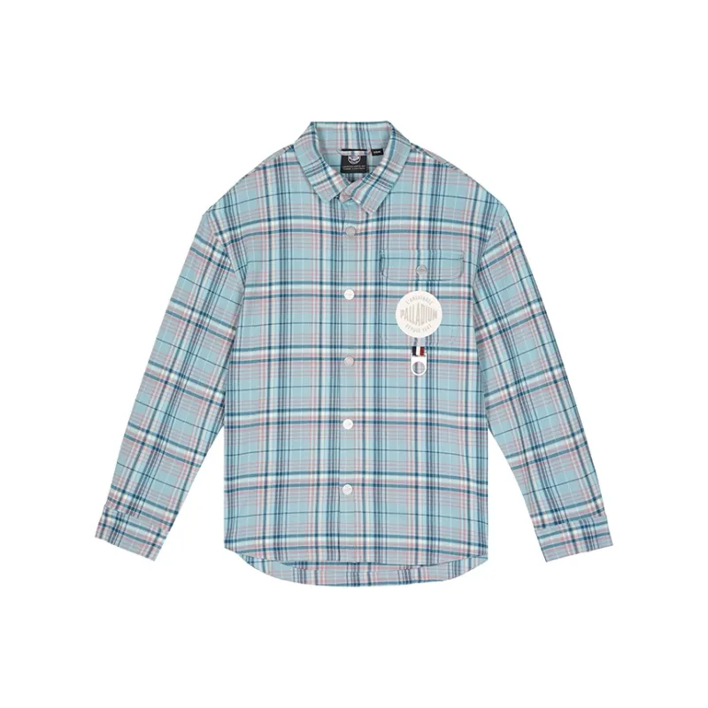 Palladium Shirt Unisex Blue White Pink Plaid Stripes-0