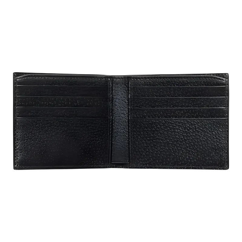 GUCCI Leather Card Holder Trumpets Unisex Black-4