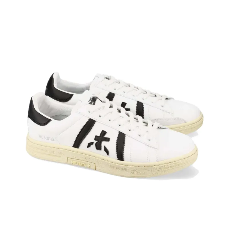 PREMIATA Russel Low Top Skateboard Shoes Men's White-3