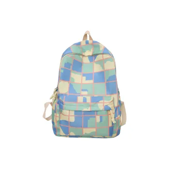 GEERDUN Nylon Backpack Regular Women's Turquoise/Purple Pink/Blue Purple/Blue White