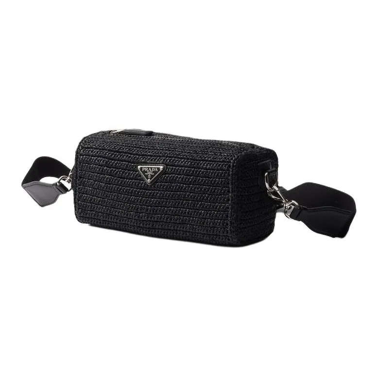 PRADA Calfskin Crossbody Bag Women's Black-1