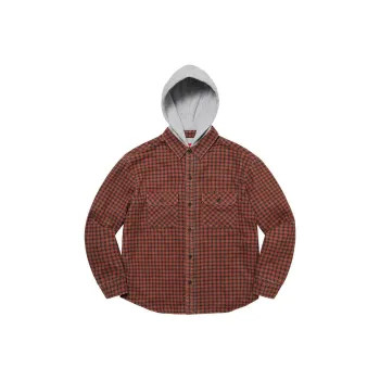 Supreme Houndstooth Flannel Hooded Shirt