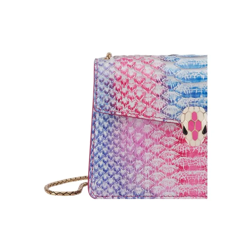 BVLGARI Serpenti Forever Python Skin Crossbody Bag, Shoulder Bag Mini Women's Multicolor-4
