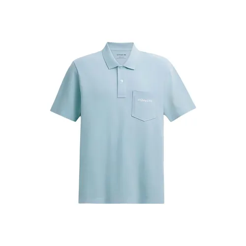 COACH SS25 Polo Shirt Men's Misty Blue