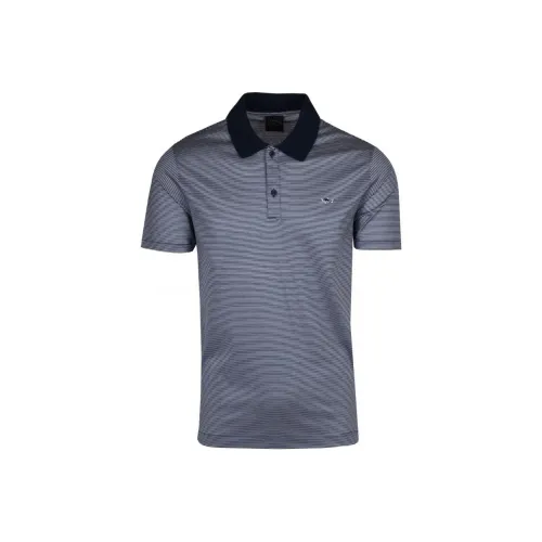 Paul & Shark Logo patch Stripe print Polo Shirt