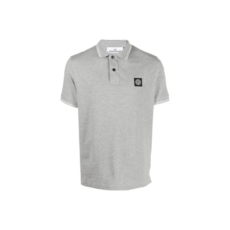 STONE ISLAND Logo Patch Short Sleeved Polo Shirt-0