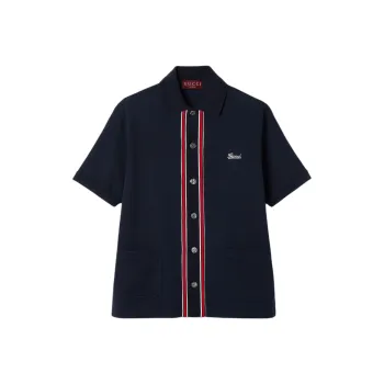 GUCCI Lido SS24 Shirt Men's Navy Blue