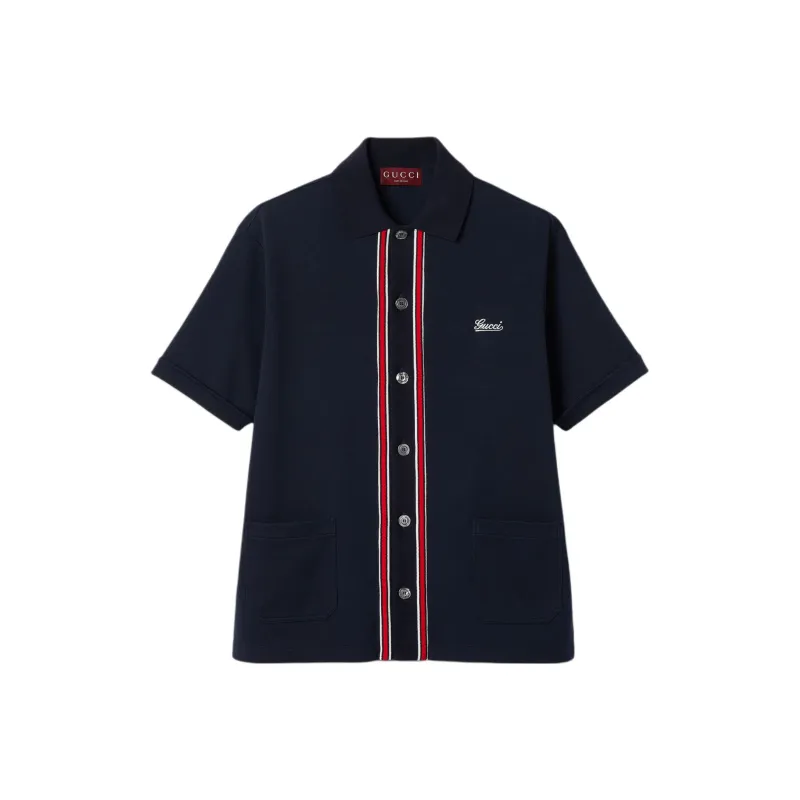 GUCCI Lido SS24 Shirt Men's Navy Blue-0