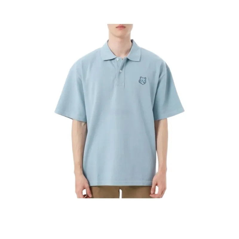 Maison Kitsune Bold Fox Head Patch Oversized Polo Shirt-0