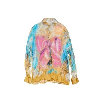 Acne Studios Shirts Men Rice Flower Yellow Pink