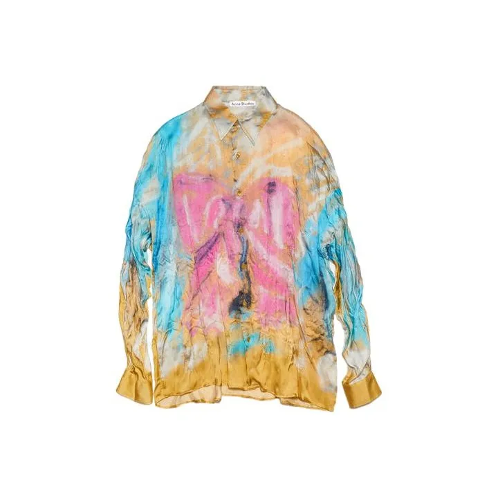 Acne Studios Shirts Men Rice Flower Yellow Pink-0