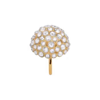 CELINE Brass, Rhinestone Rings Women's Gold