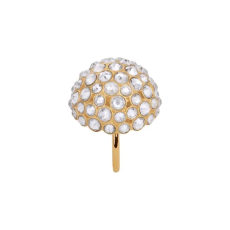 CELINE Brass, Rhinestone Rings Women's Gold-0