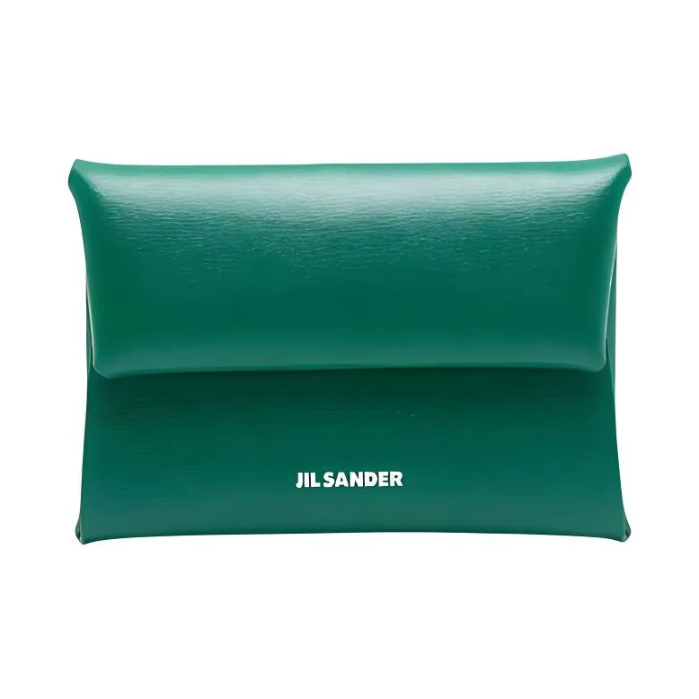 JIL SANDER Leather Coin Purse Women's Green-0