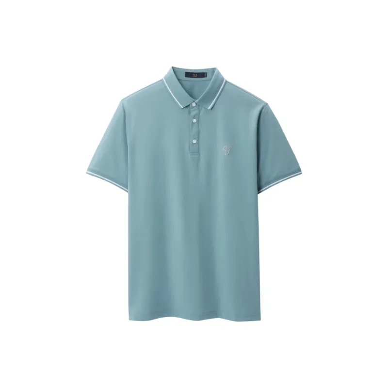 HLA Polo Shirts Men Cooling Antibacterial Anti Mite Clear Blue T1-0