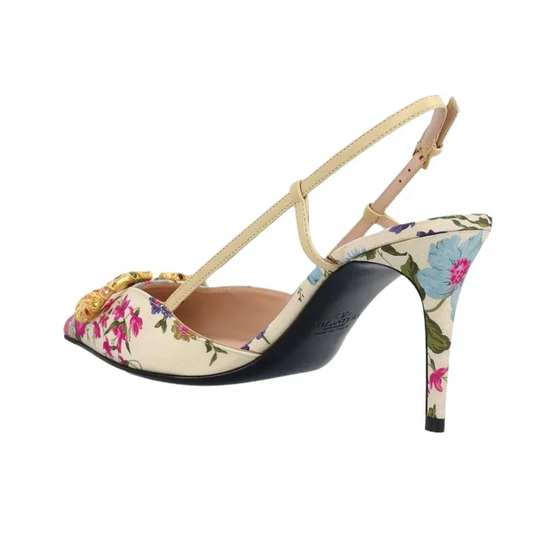 Valentino Slim Heel High Heels Women's Beige-3