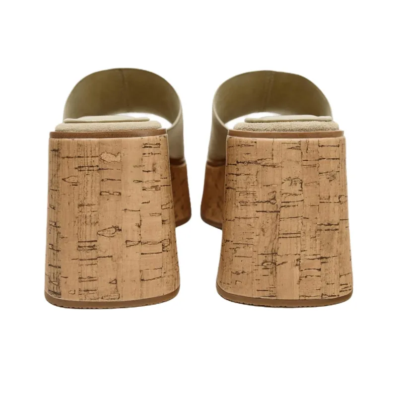 ZARA Slip Resistant Slide Slippers Women's Beige-4