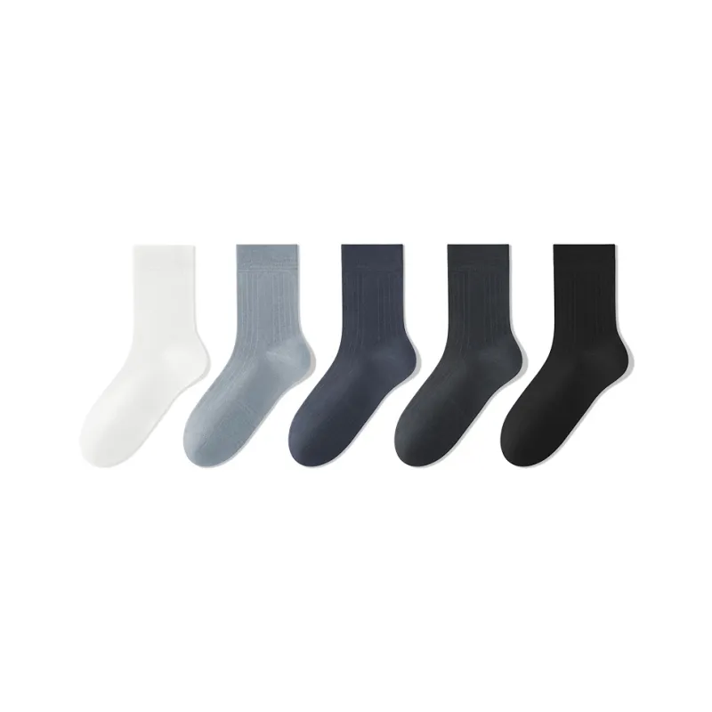 B&C.Room Mid Calf Socks Men's 5 Pack Gift Box Set-11