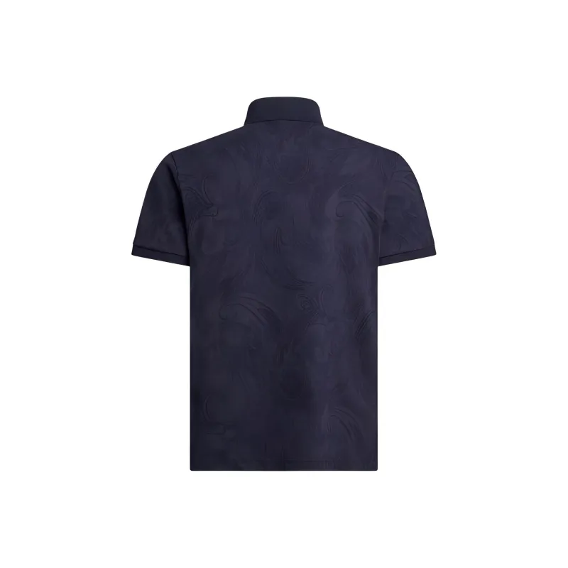 ETRO Pegaso Embroidered Short Sleeved Polo Shirt-1