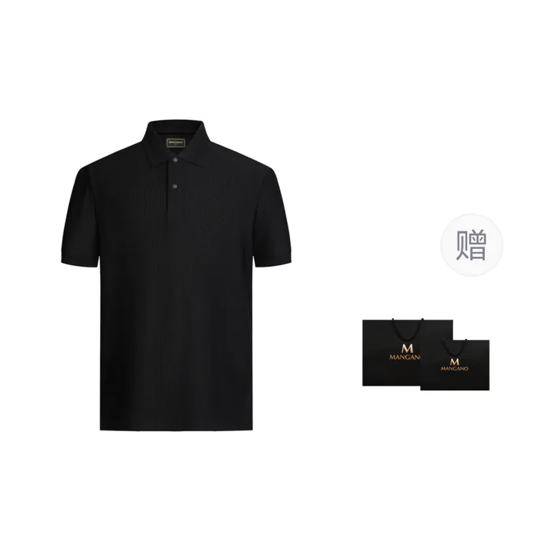 MANGANO Polo Shirt Men's Black Comes With Brand Shopping Bag-2