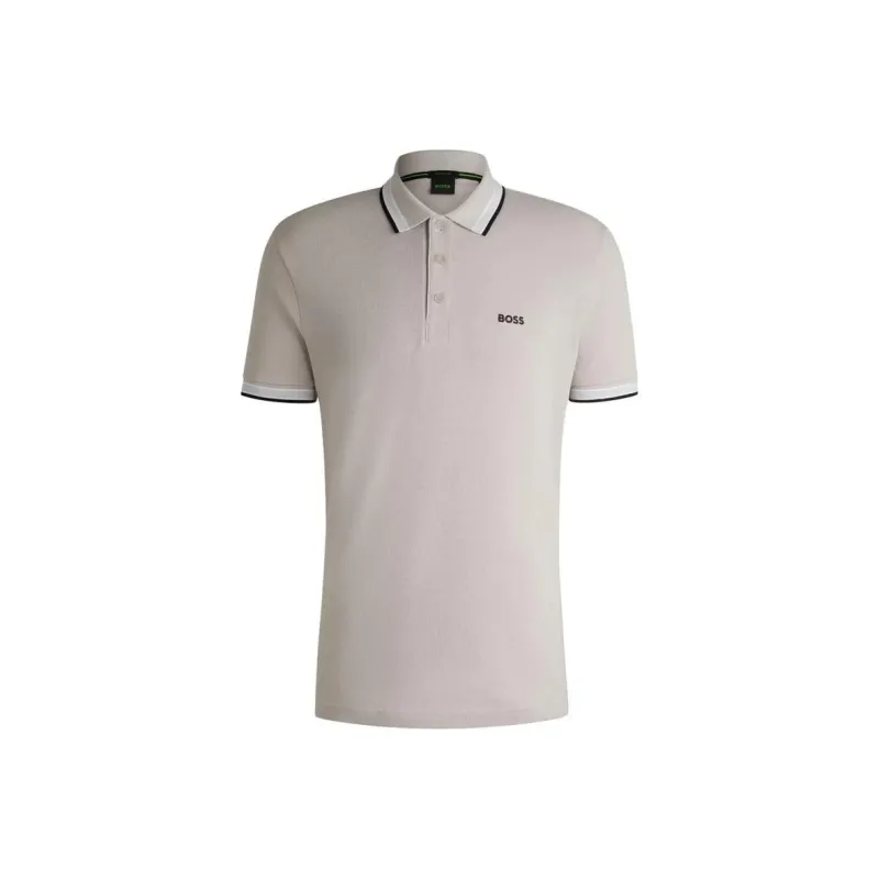 HUGO BOSS Striped Collar Polo Shirt-0
