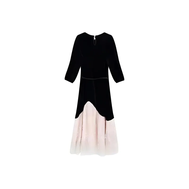 DOSOHEB Long Sleeved Dresses Women's Black-1