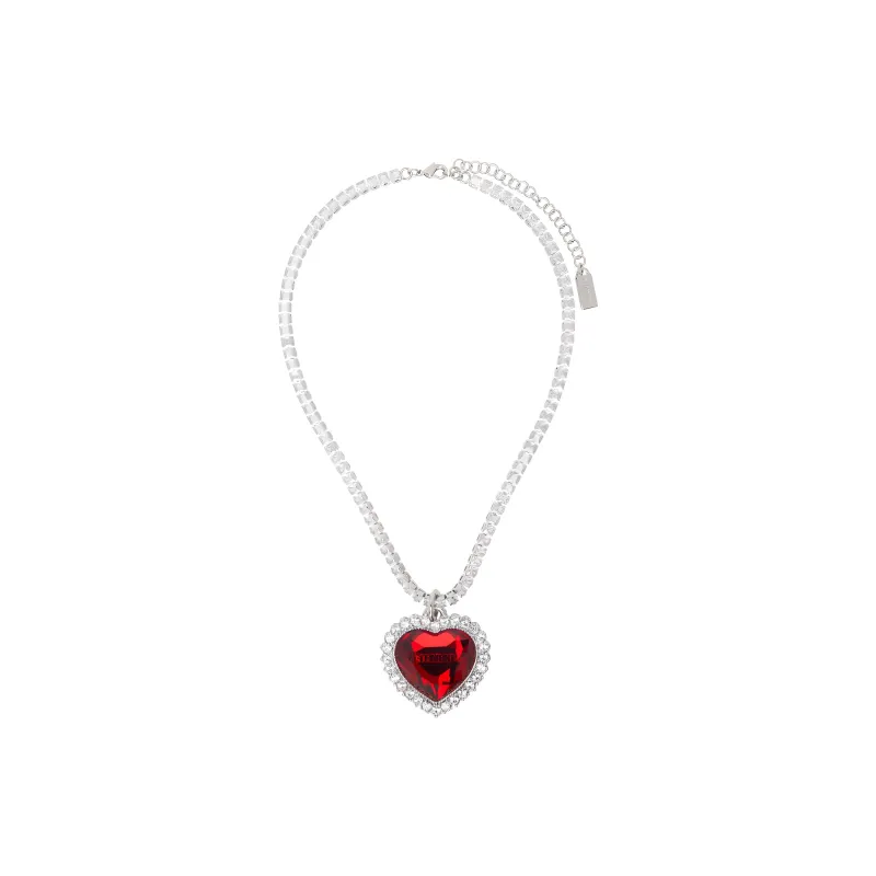 Vetements Crystal embellished Heart pendant Necklace-1
