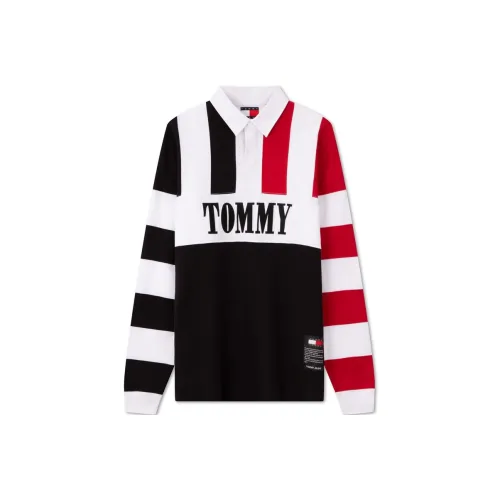 Tommy Hilfiger Polo Shirt Unisex Black White Red Multicolor BDS