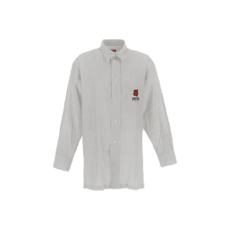 KENZO Striped Boke Flower Oversized Shirt-0