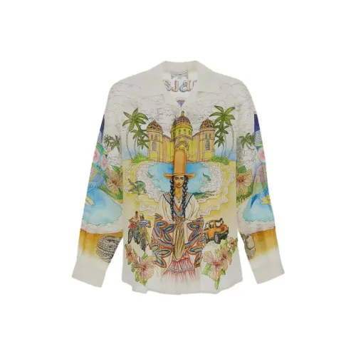 CASABLANCA Cuban Collar Long Sleeve Shirt