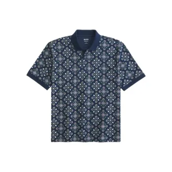 Hollister Polo Shirt Men's Marine Blue All Over Print