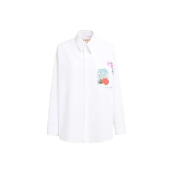MARNI Poplin Shirt With Flower Patches