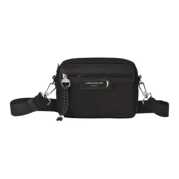 LONGCHAMP Le Pliage Energy Canvas With Cow Leather Small Square Bag Shoulder Bag, Crossbody Bag Men's Black