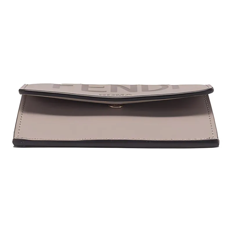 FENDI Cow Leather Card Holder, Coin Purse Regular Women's Dark Nude-4