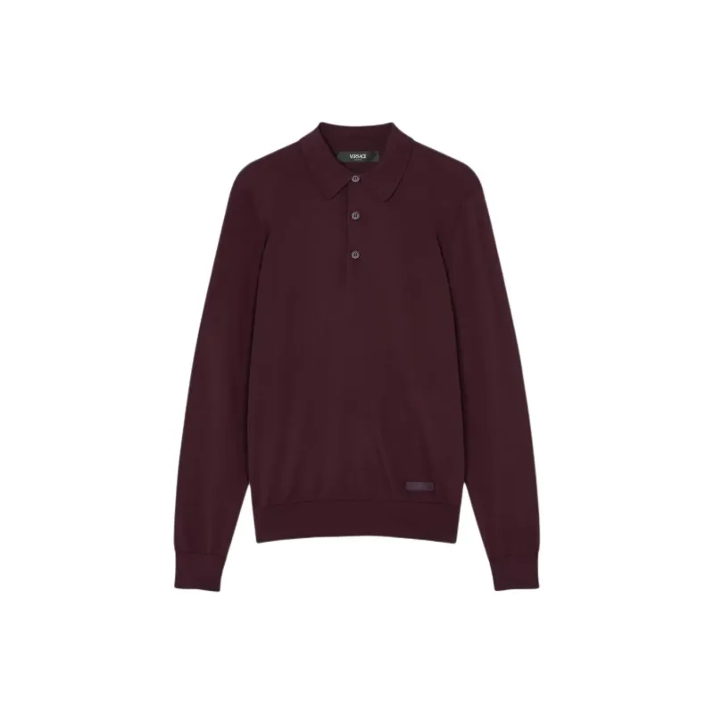 VERSACE Long Sleeved Knitted Polo Shirt-0