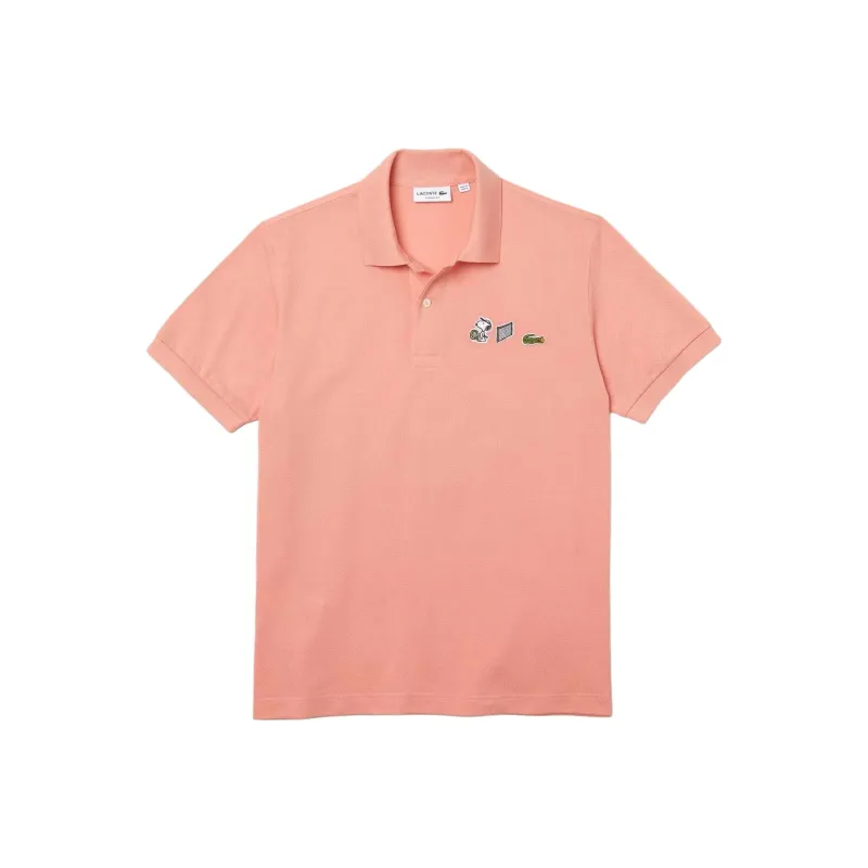 Peanuts X LACOSTE Polo Shirts Men Pink-0
