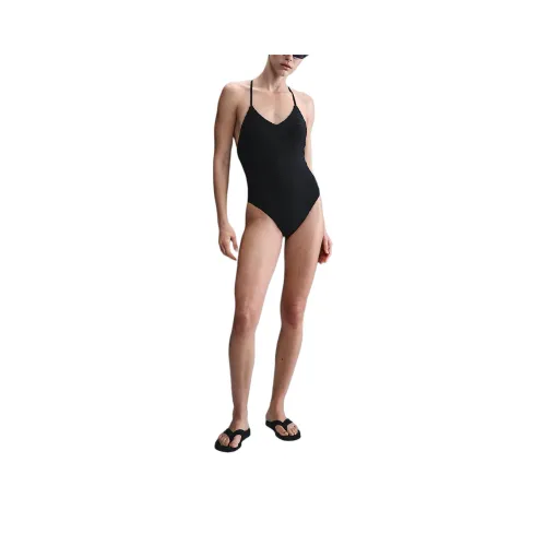 Nike Swoosh Swim Link One piece Swimsuit Women's Black