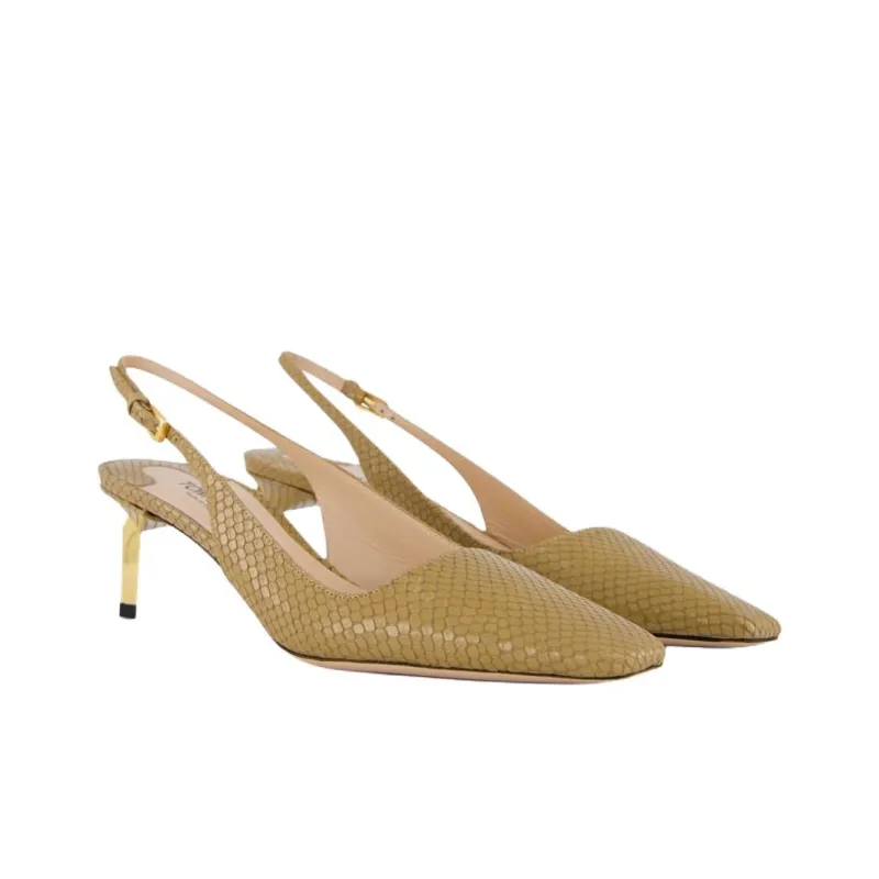 TF Slim Heel High Heels Women's Ginger Yellow-3
