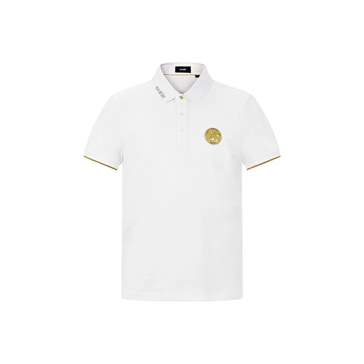 RARE Short Sleeved Polo Shirt T Shirt Men's White-0